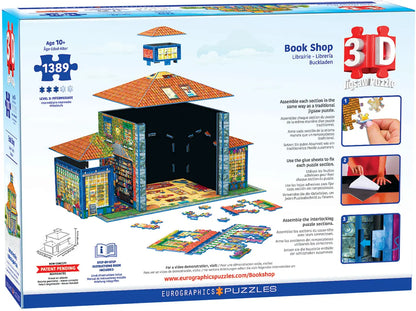 A legjobb könyvesbolt – 3D puzzle – a doboz hátoldala