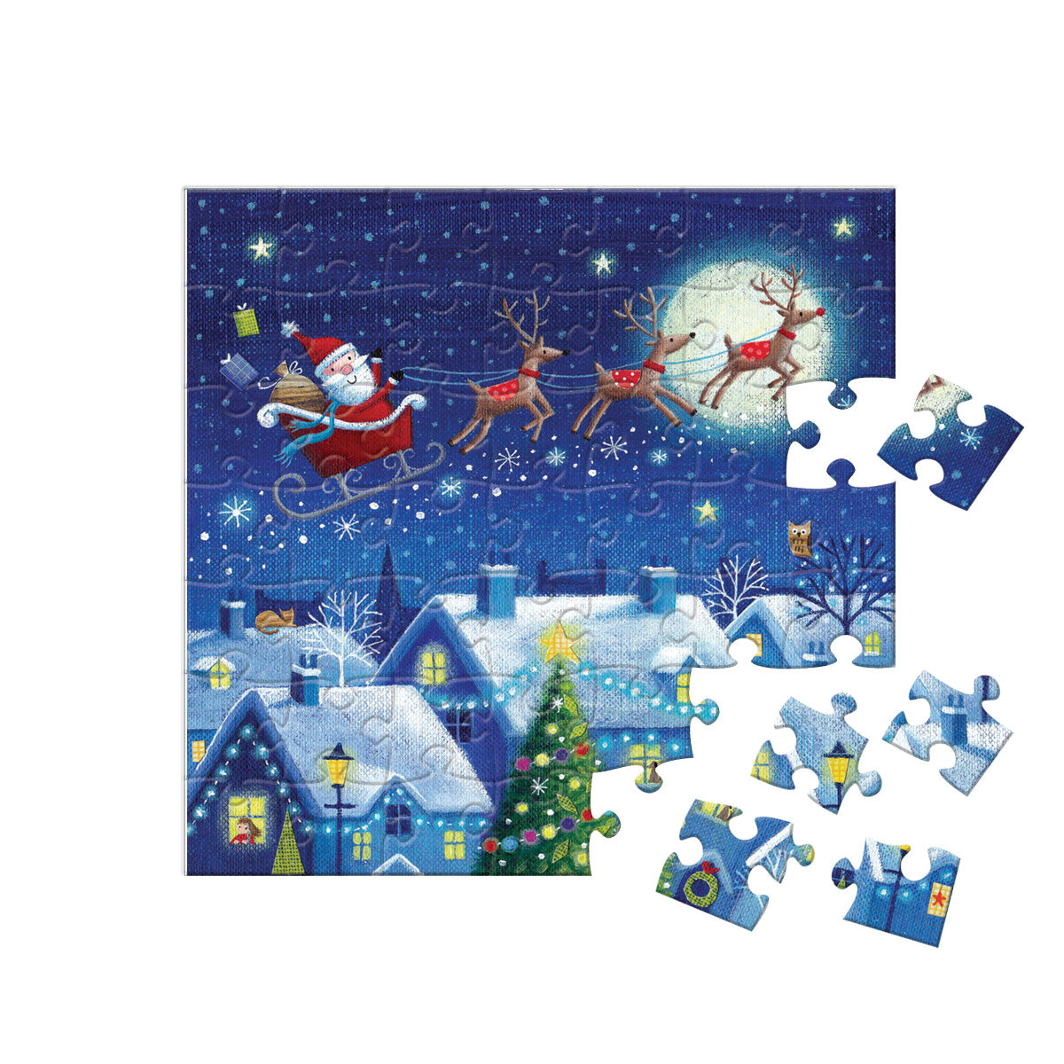Karácsonyi város – puzzle adventi naptár – a kirakó képe