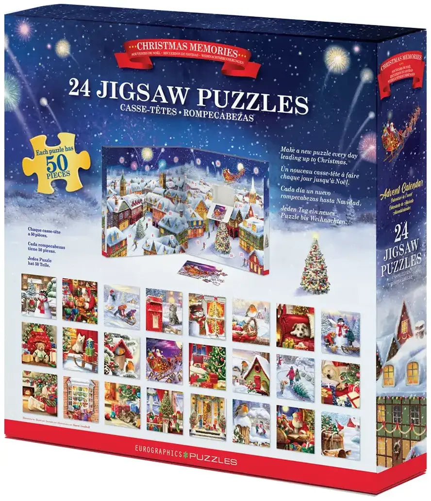 Karácsonyi emlékek – puzzle adventi naptár – a doboz hátoldala