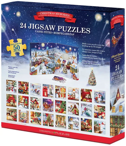Karácsonyi emlékek – puzzle adventi naptár – a doboz hátoldala