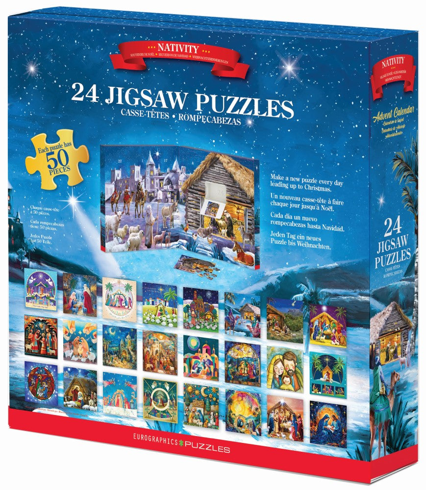 Betlehemi történet – puzzle adventi naptár – a doboz hátoldala