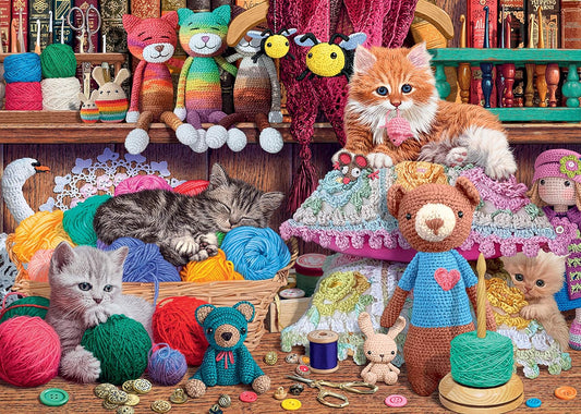 Cicák és Gombolyagok Ravensburger 1000 darabos kirakó puzzle (RA - 16528) - puzzlegarden