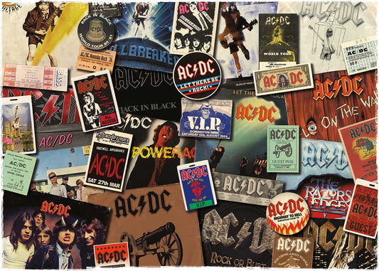 AC/DC Albumok Aquarius 1000 darabos kirakó puzzle (AQ-65305 840391140769) - puzzlegarden