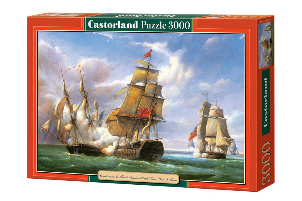 A Francia Fregatt és az Angol Hajó Csatája Castorland 3000 darabos kirakó puzzle (C-300037 5904438300037) - puzzlegarden