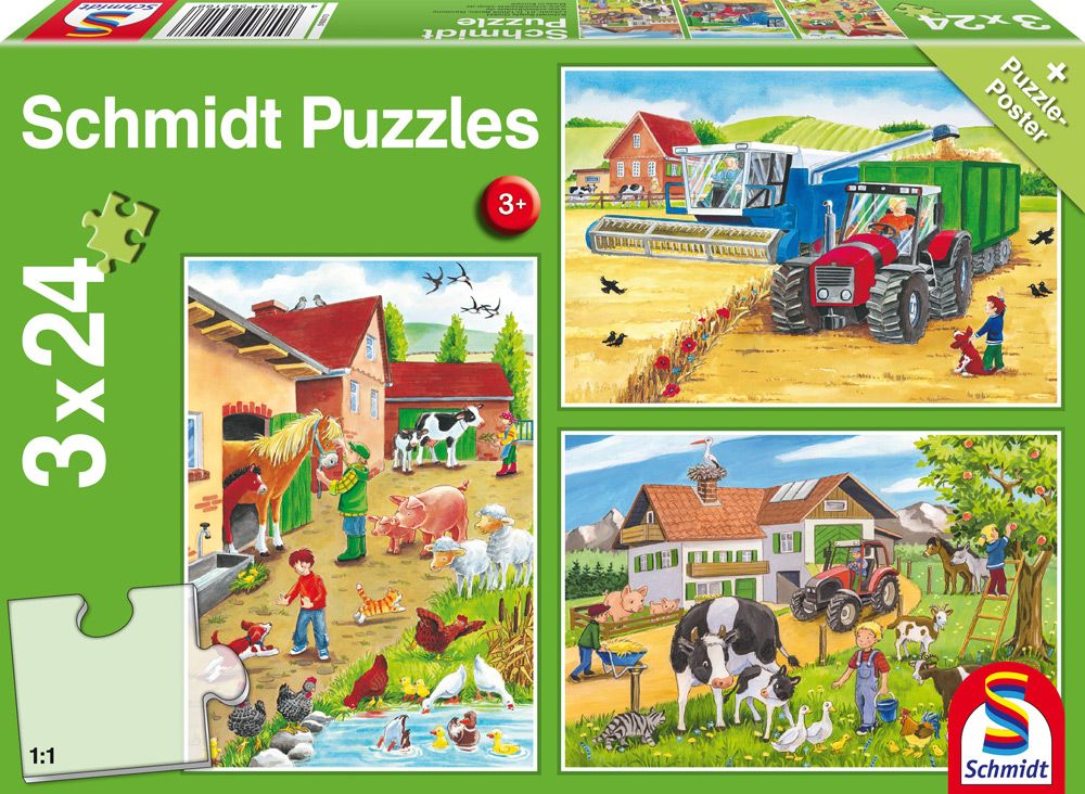 A farmon – 3x24 Schmidt Spiele 3x24 darabos kirakó puzzle (SCH-56216) - puzzlegarden