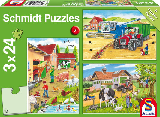 A farmon – 3x24 Schmidt Spiele 3x24 darabos kirakó puzzle (SCH-56216) - puzzlegarden