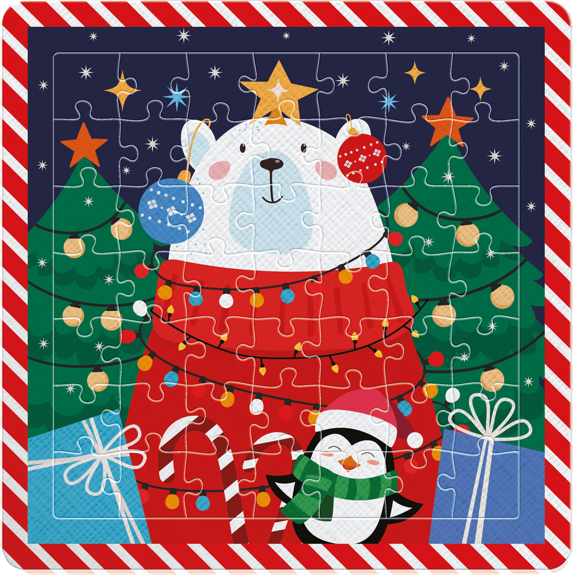A karácsonyi jegesmedve Interdruk 49 darabos kirakó puzzle (ID-5902277395955) - puzzlegarden