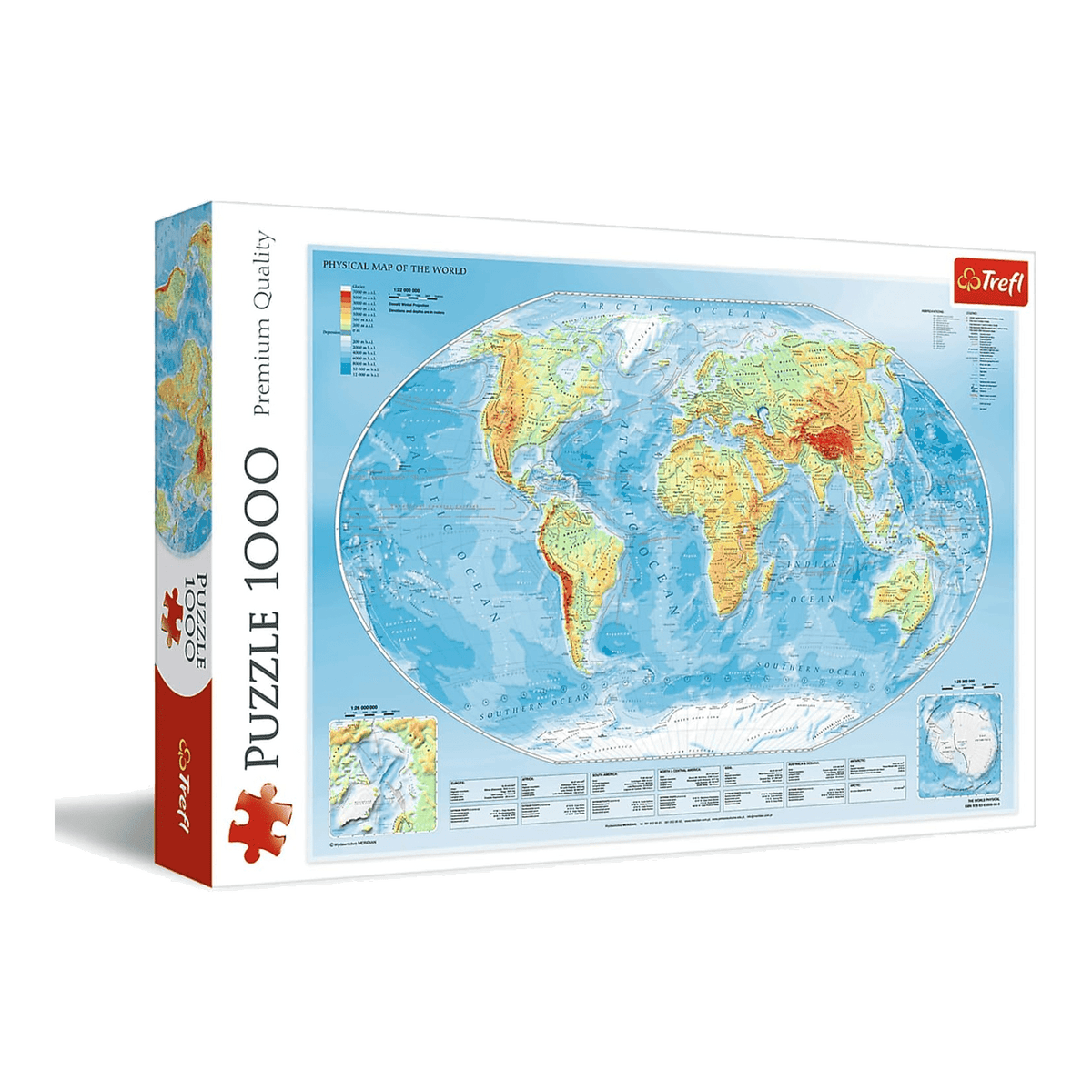 A világ domborzati térképe Trefl 1000 darabos kirakó puzzle (TR-10463) - puzzlegarden