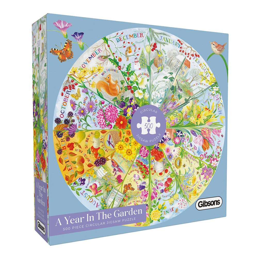 A Year in the Garden (500 Circular) Gibsons 500 darabos kirakó puzzle (G - G3705 5012269037050) - puzzlegarden