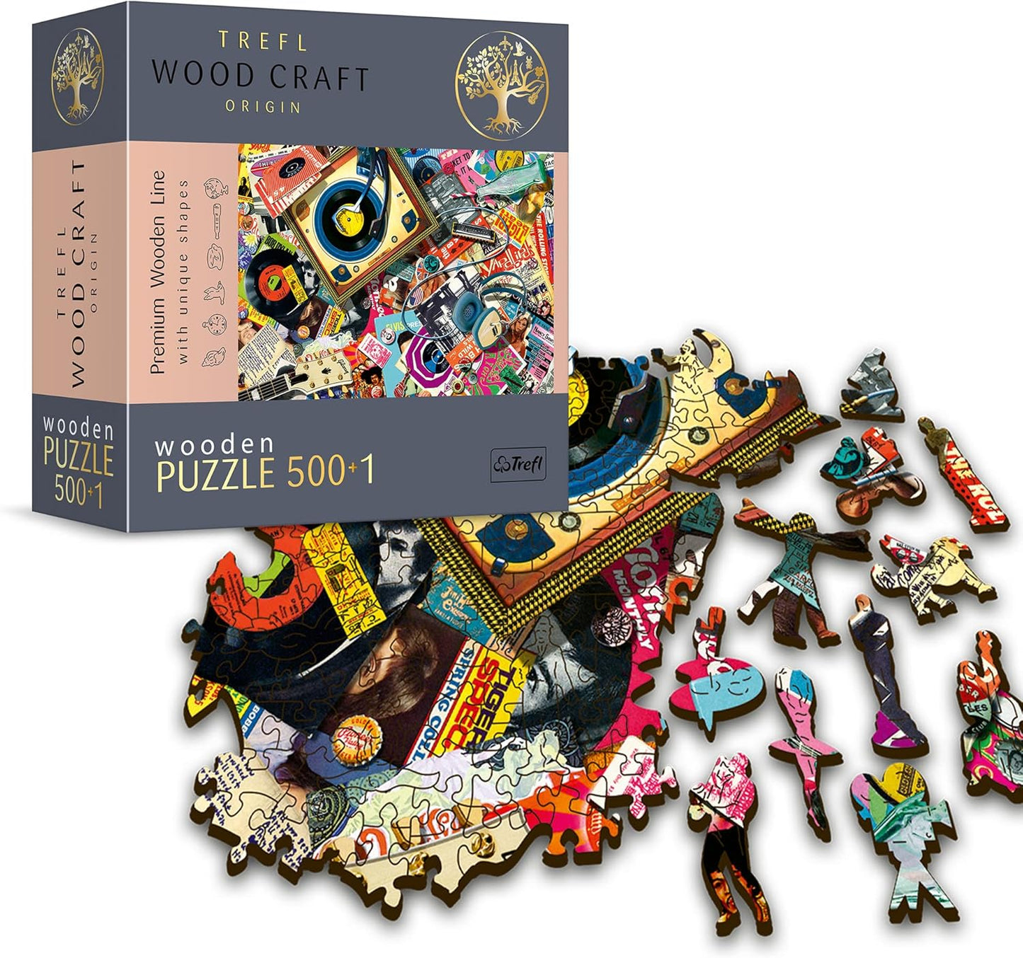 A Zene Világában - Fa kirakó Trefl Wood Craft 500 darabos kirakó puzzle (TR - 20180 5900511201802) - puzzlegarden