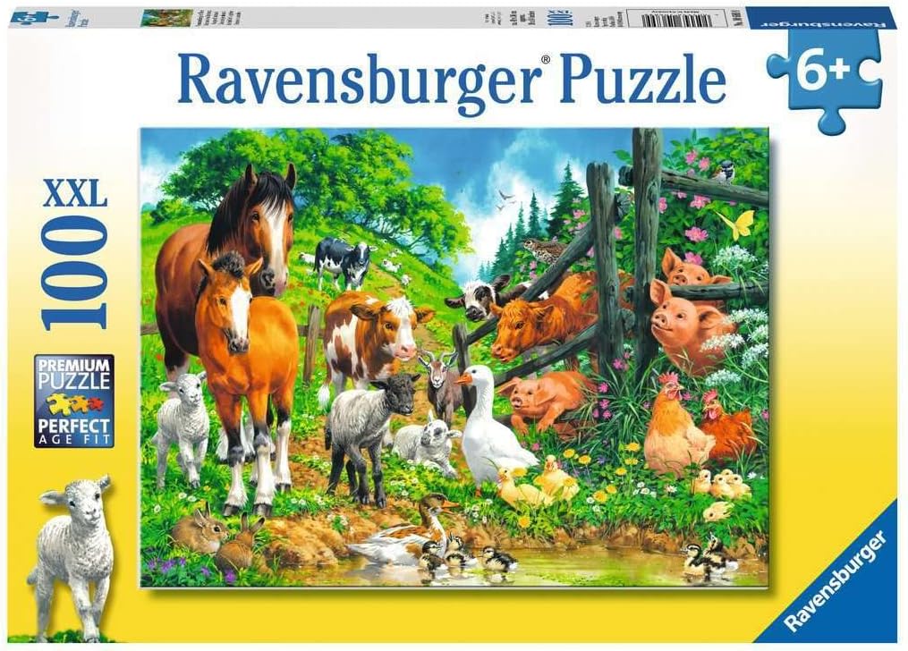 Állatok a kerítésnél Ravensburger 100 darabos kirakó puzzle (RA - 10689 4005556106899) - puzzlegarden