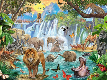 Állatok a Vízesésnél Ravensburger 1500 darabos kirakó puzzle (RA-16461 4005556164615) - puzzlegarden