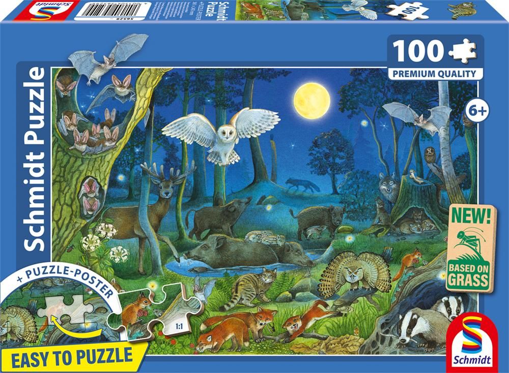 Állatok az éjszakai erdőben Schmidt Spiele 100 darabos kirakó puzzle (SCH-56529) - puzzlegarden