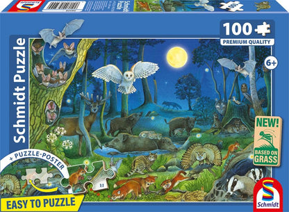 Állatok az éjszakai erdőben Schmidt Spiele 100 darabos kirakó puzzle (SCH-56529) - puzzlegarden