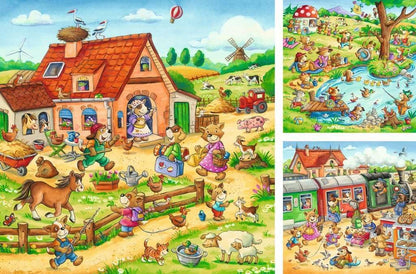 Állatok Vakáción - 3x49 Ravensburger 49 darabos kirakó puzzle (RA-05249) - puzzlegarden