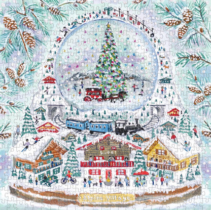 Alpesi falu - csillogó fóliás Galison 500 darabos kirakó puzzle (GA-9780735378704) - puzzlegarden