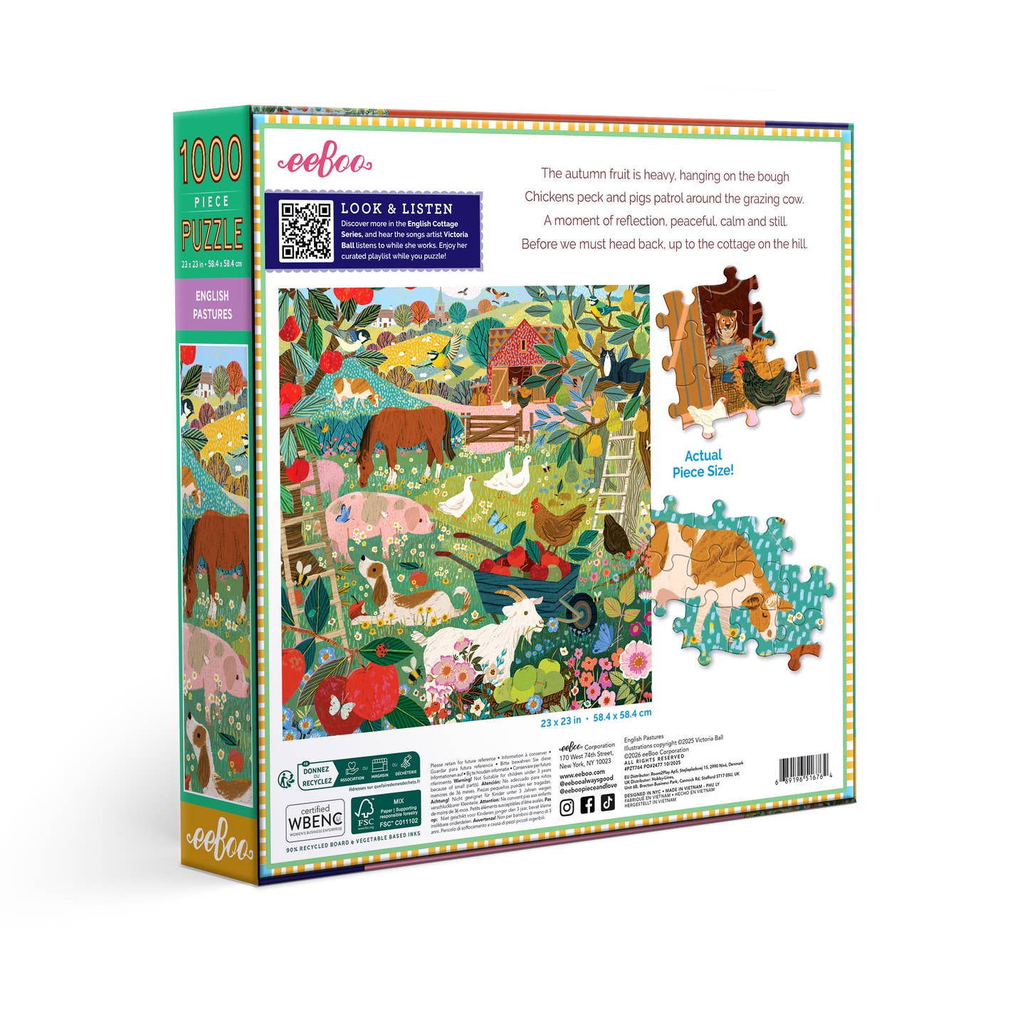 Angol legelők Eeboo 1000 darabos kirakó puzzle (EB-EPZT764) - puzzlegarden