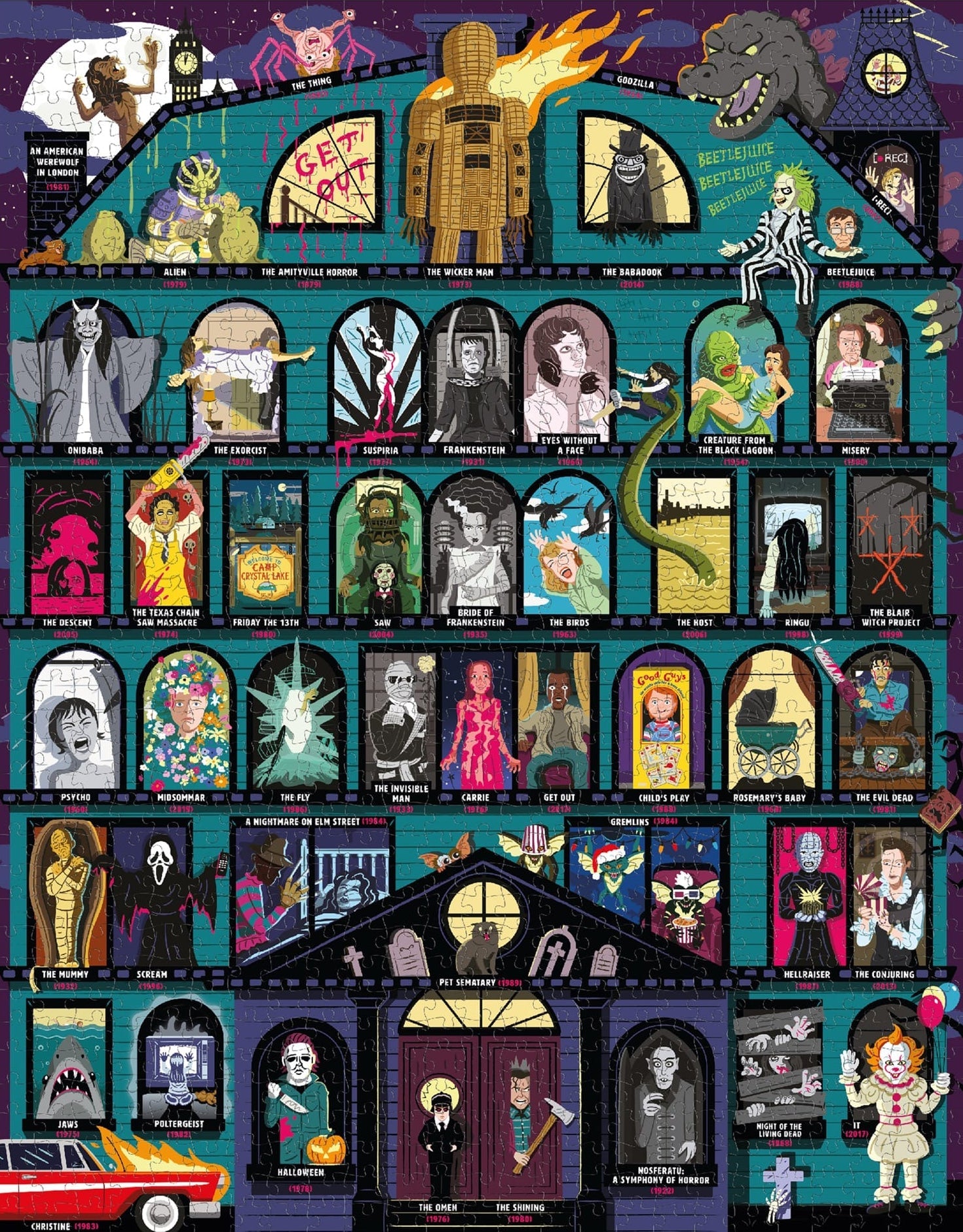 Bakancslistás Horrorfilmek - díszdobozban Ridley's games 1000 darabos kirakó puzzle (GA-9781797237466) - puzzlegarden