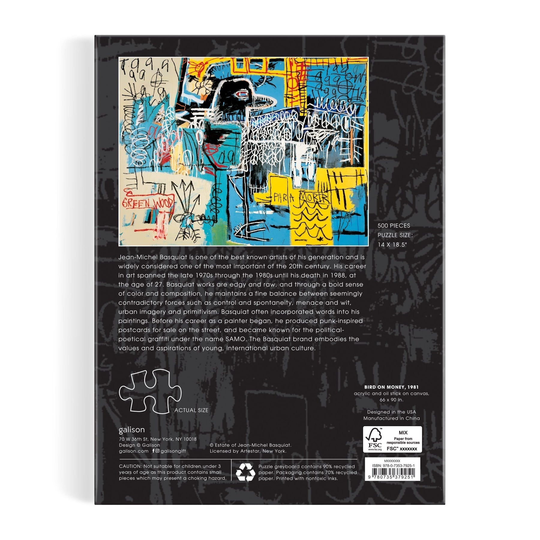 Basquiat - Madár a pénzen - díszdobozban! Galison 500 darabos kirakó puzzle (GA - 9780735379251 9780735379251) - puzzlegarden