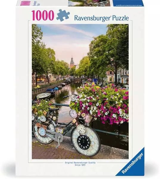 Biciklik és Virágok Amszterdamban Ravensburger 1000 darabos kirakó puzzle (RA - 12000780 4005555007807) - puzzlegarden