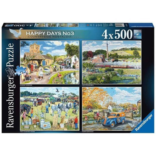 Boldog Napok No. 3 - Vidéki nosztalgia - 4x500 Ravensburger 500 darabos kirakó puzzle (RA - 16578 4005556165780) - puzzlegarden