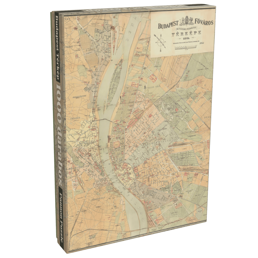 Budapest Térkép 1884 Pannon Puzzle 1000 darabos kirakó puzzle (PP-124) - puzzlegarden