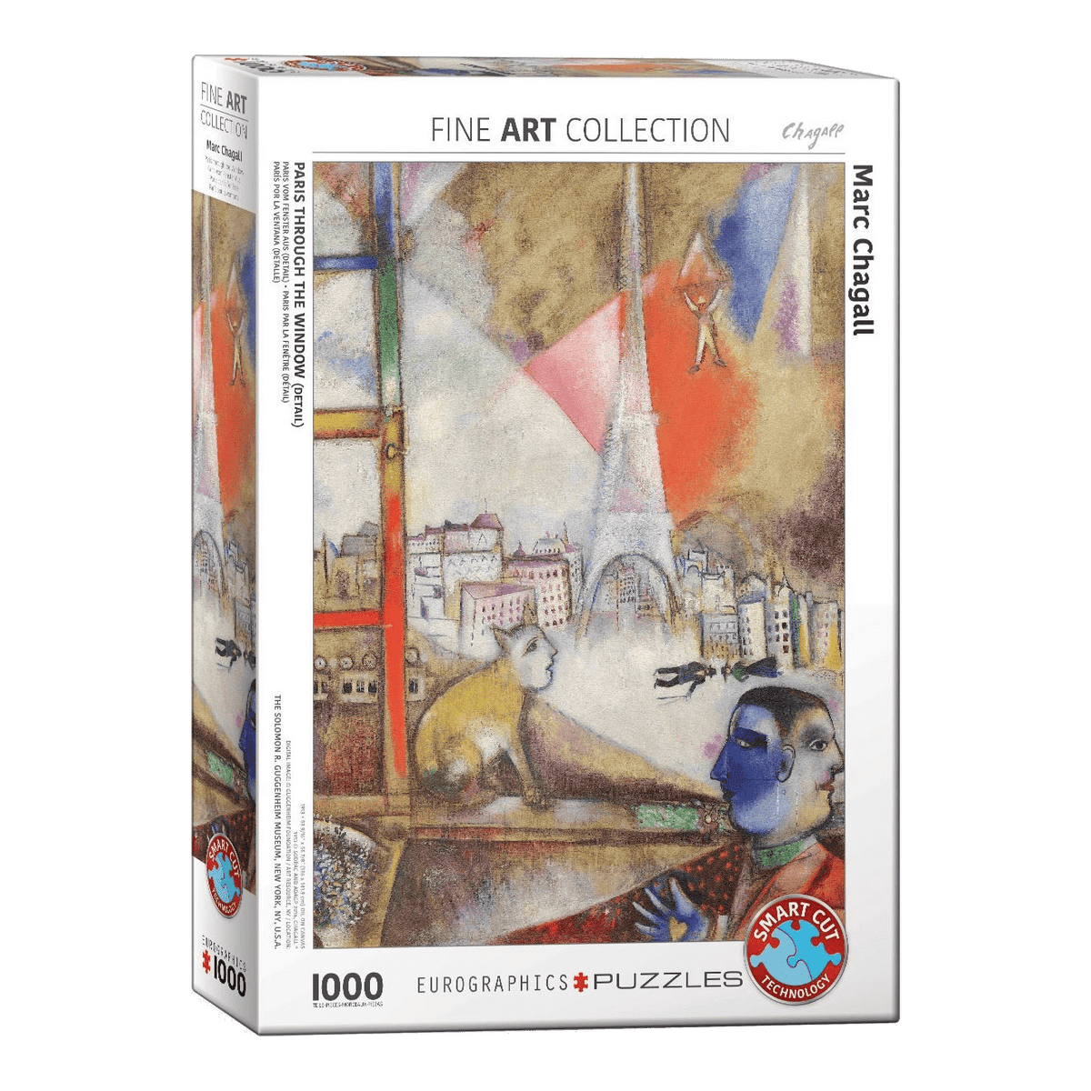 Chagall - Párizs az Ablakon Keresztül (részlet) Eurographics 1000 darabos kirakó puzzle (EUR-6000-0853) - puzzlegarden