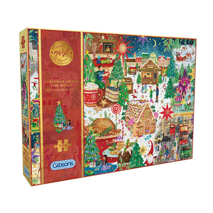 Christmas Around the World Gibsons 500 darabos kirakó puzzle (G - G3609 ) - puzzlegarden