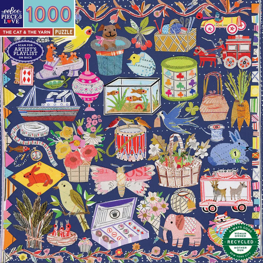 Cica és a gombolyag Eeboo 1000 darabos kirakó puzzle (EB-EPZT120) - puzzlegarden