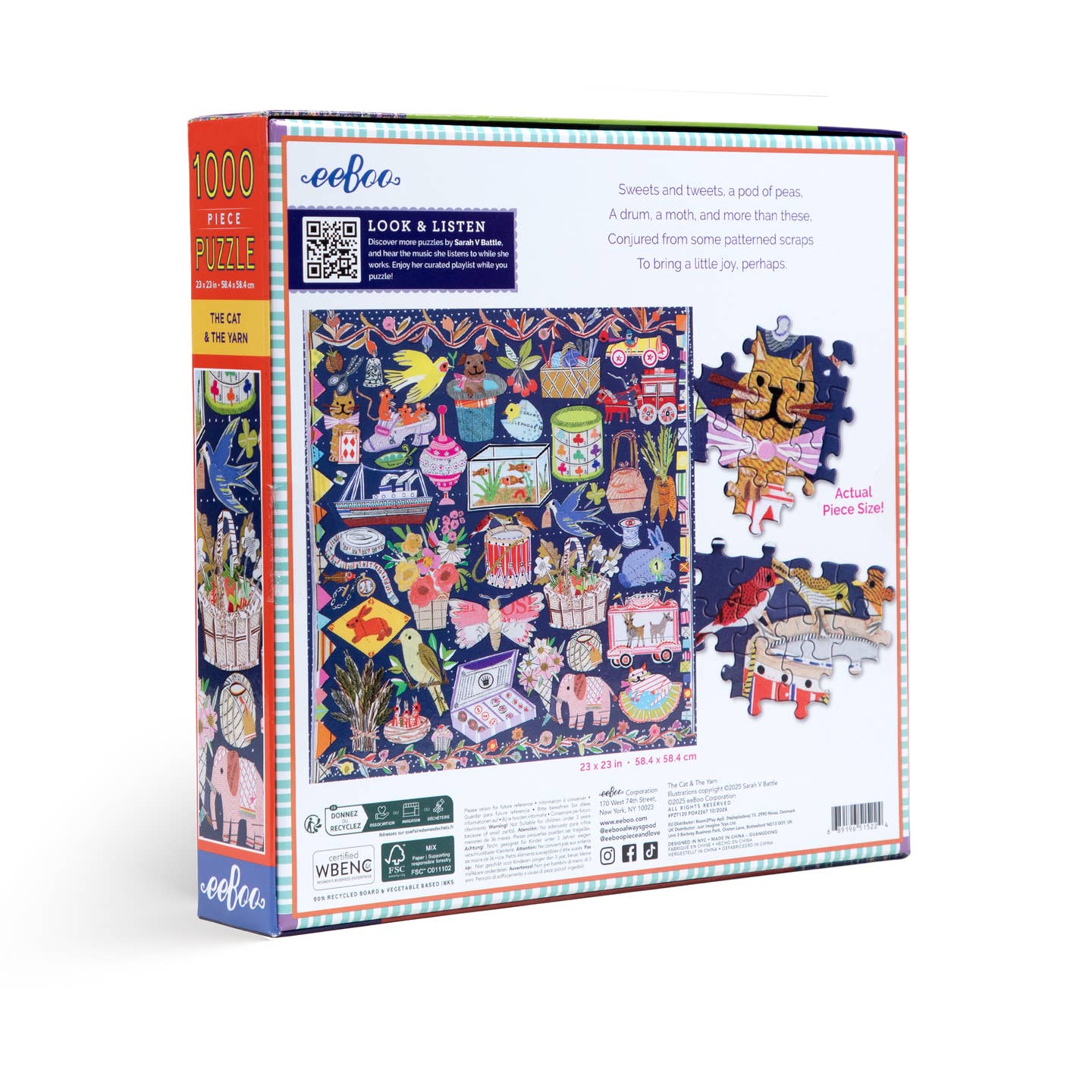 Cica és a gombolyag Eeboo 1000 darabos kirakó puzzle (EB-EPZT120) - puzzlegarden