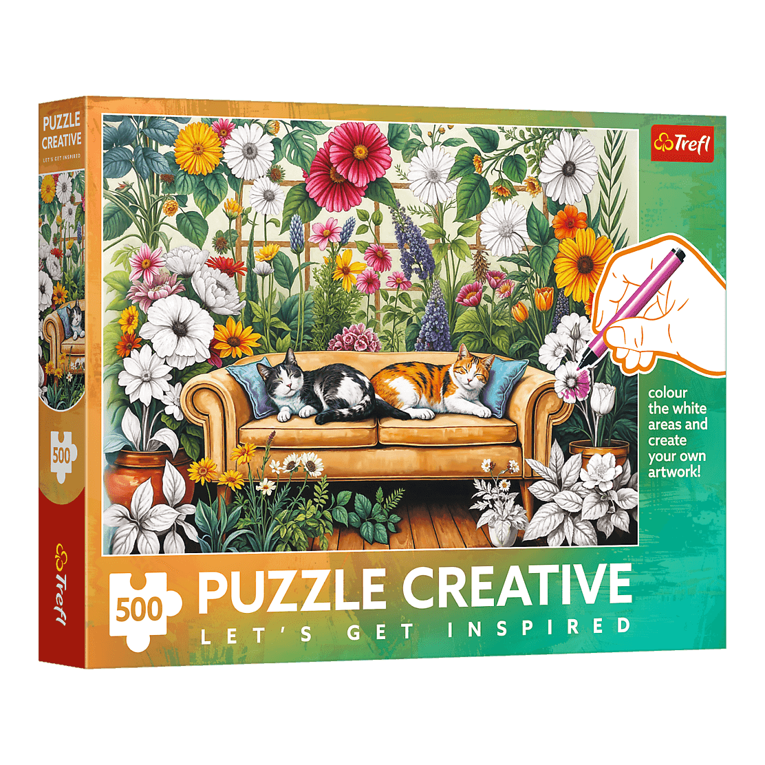 Cicák az üvegházban - színező kirakó Trefl 500 darabos kirakó puzzle (TR-37562) - puzzlegarden