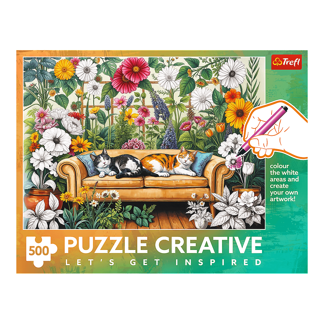 Cicák az üvegházban - színező kirakó Trefl 500 darabos kirakó puzzle (TR-37562) - puzzlegarden