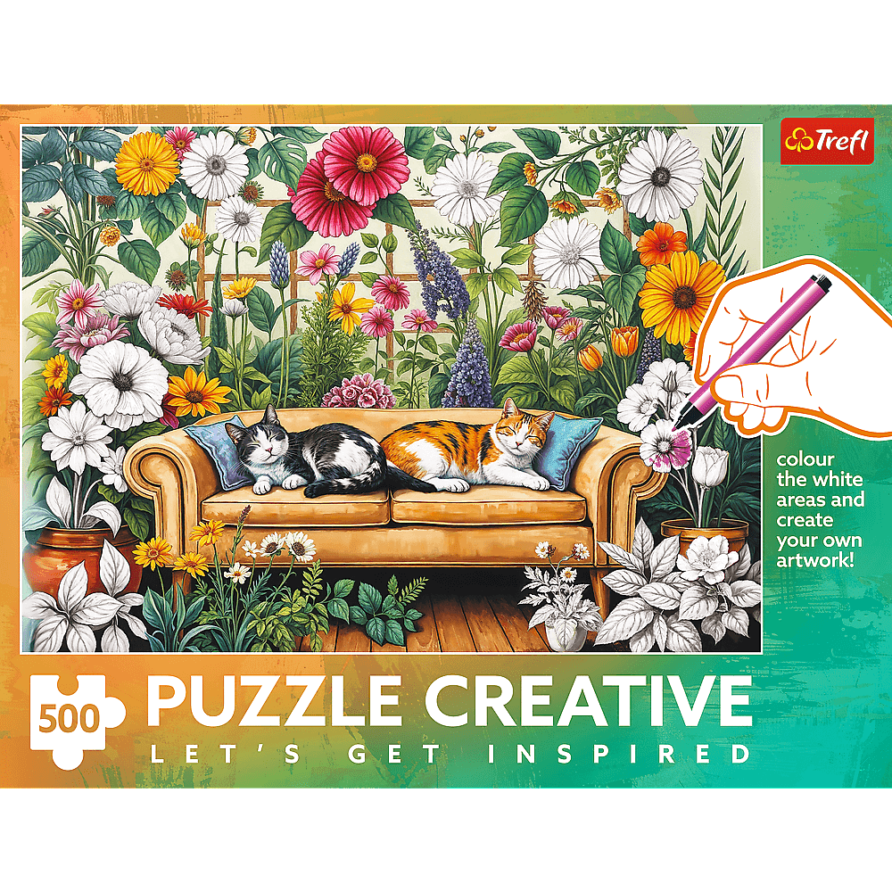 Cicák az üvegházban - színező kirakó Trefl 500 darabos kirakó puzzle (TR-37562) - puzzlegarden