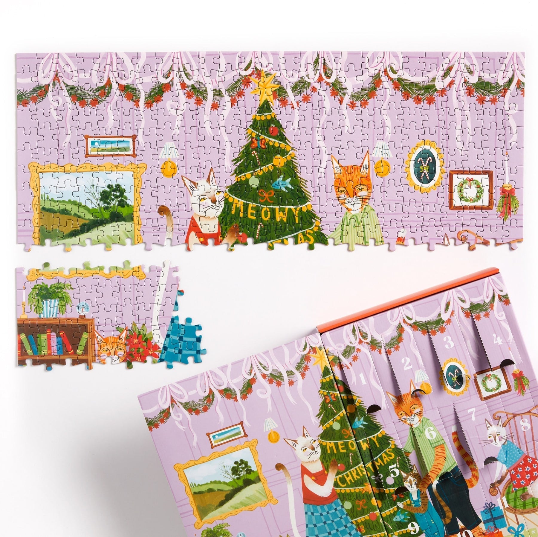 Cicás karácsony – 12 napos adventi kalendárium Galison 500 darabos kirakó puzzle (GA-9780735386006) - puzzlegarden