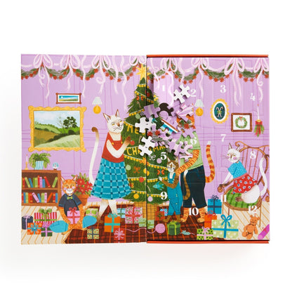 Cicás karácsony – 12 napos adventi kalendárium Galison 500 darabos kirakó puzzle (GA-9780735386006) - puzzlegarden