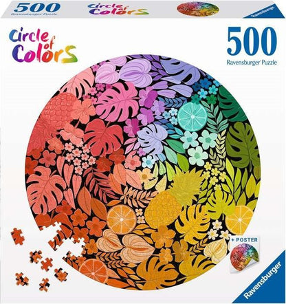 Circle of Colors - Trópusi levelek Ravensburger 500 darabos kirakó puzzle (RA-12000821 4005555008217) - puzzlegarden