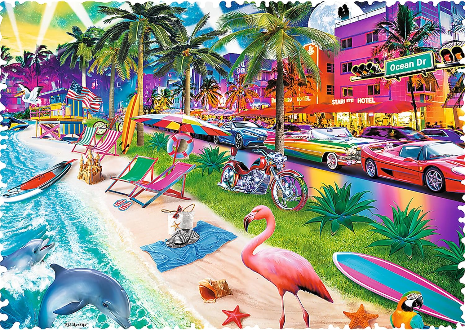 Crazy Shapes - Miami Beach Trefl 600 darabos kirakó puzzle (TR - 11132 5900511111323) - puzzlegarden