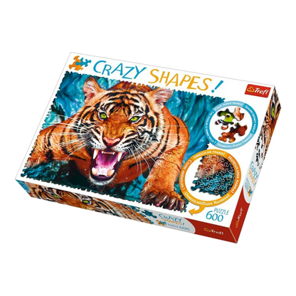 Crazy Shapes - Támadó Tigris Trefl 600 darabos kirakó puzzle (TR-11110) - puzzlegarden