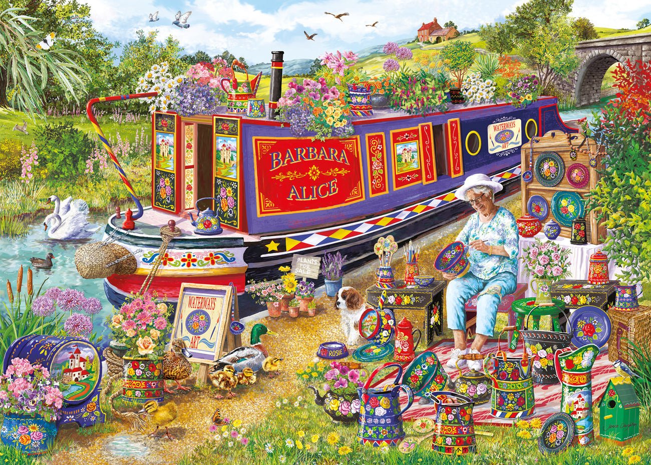 Csatornahajós virágzás Gibsons 1000 darabos kirakó puzzle (G-G6456) - puzzlegarden