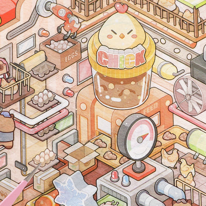 Csibék élete - matricajelenet Simno 1 darabos kirakó puzzle (SN-6941776325185) - puzzlegarden