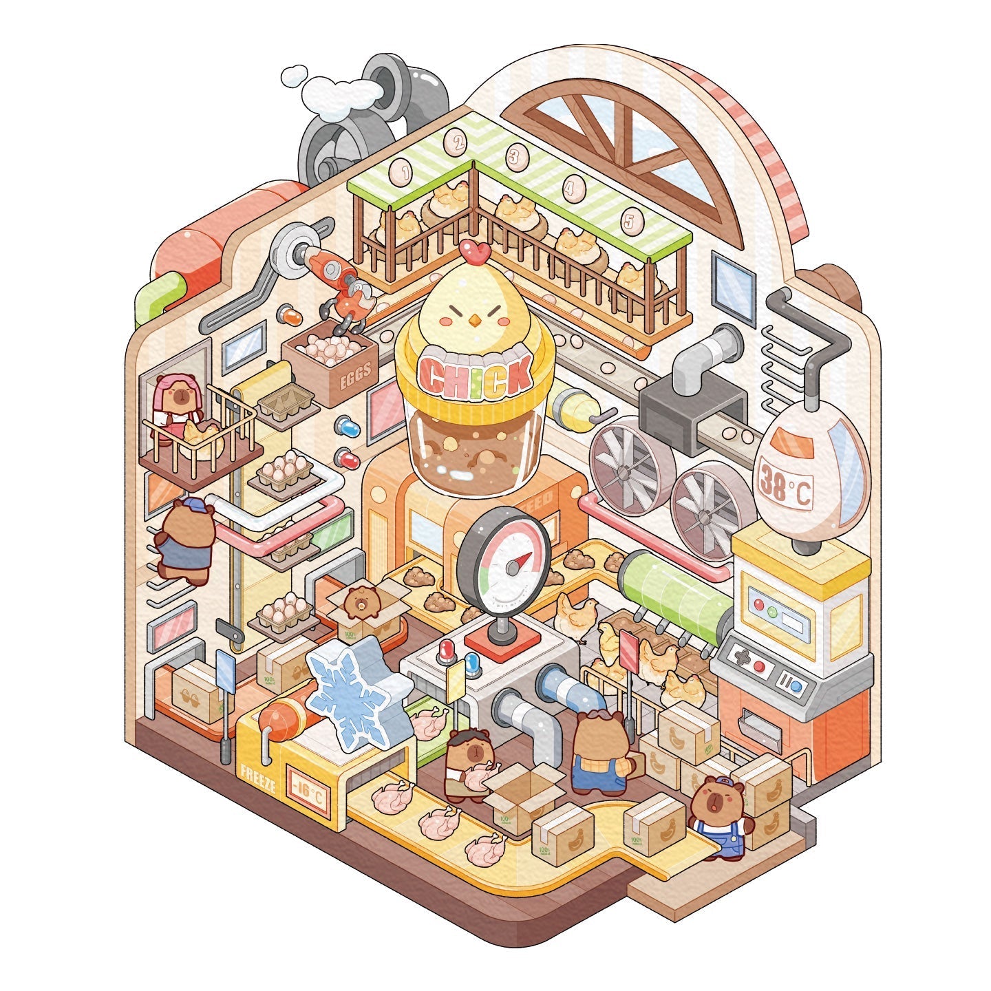 Csibék élete - matricajelenet Simno 1 darabos kirakó puzzle (SN-6941776325185) - puzzlegarden