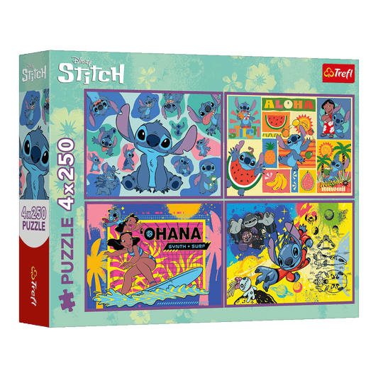 Csodás Stitch - 4x250 Trefl 250 darabos kirakó puzzle (TR-13311) - puzzlegarden