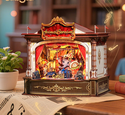 Állatok karneválja – zenélő miniatűr színház – termékfotó 2