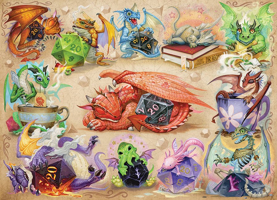 D20 sárkányok Cobble Hill 500 darabos kirakó puzzle (CH-45128) - puzzlegarden