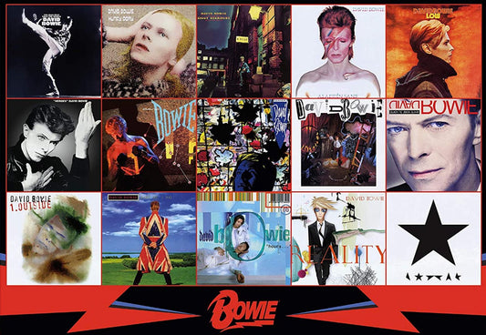 David Bowie Albumok Aquarius 1000 darabos kirakó puzzle (AQ-65330 840391127210) - puzzlegarden