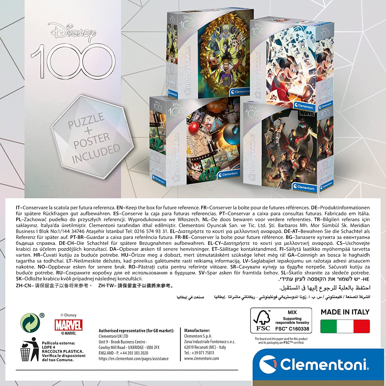 Disney 100 - A Disney Gonoszai Clementoni 1000 darabos kirakó puzzle (CL-39718 8005125397181) - puzzlegarden