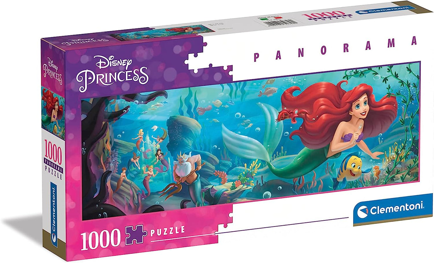 Disney Princess - Ariel - Panoráma Clementoni 1000 darabos kirakó puzzle (CL-39658 8005125396580) - puzzlegarden