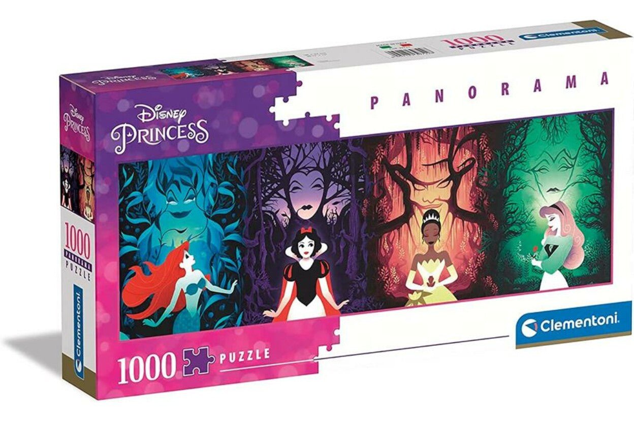 Disney Princess - Hercegnők és a gonoszok - Panoráma Clementoni 1000 darabos kirakó puzzle (CL-39722 8005125397228) - puzzlegarden