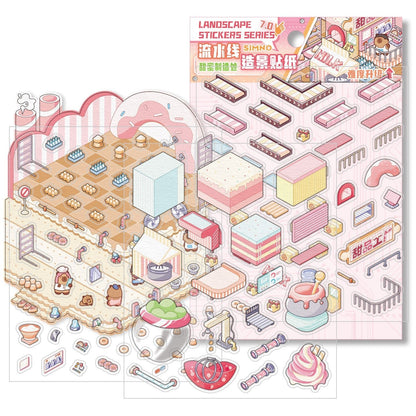 Édesség - gyár - matricajelenet Simno 1 darabos kirakó puzzle (SN-6941776325208) - puzzlegarden