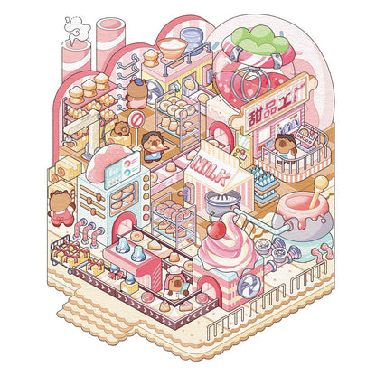 Édesség - gyár - matricajelenet Simno 1 darabos kirakó puzzle (SN-6941776325208) - puzzlegarden